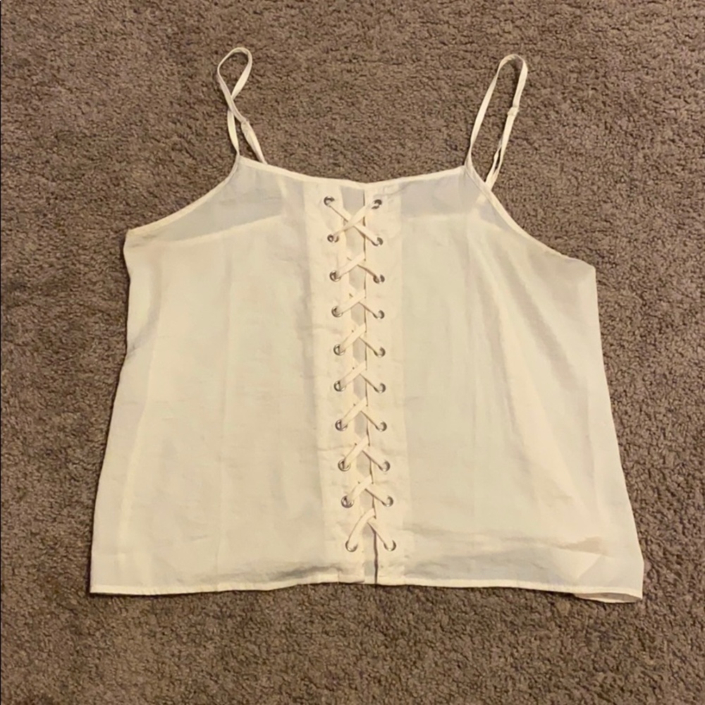 cream colored tank top